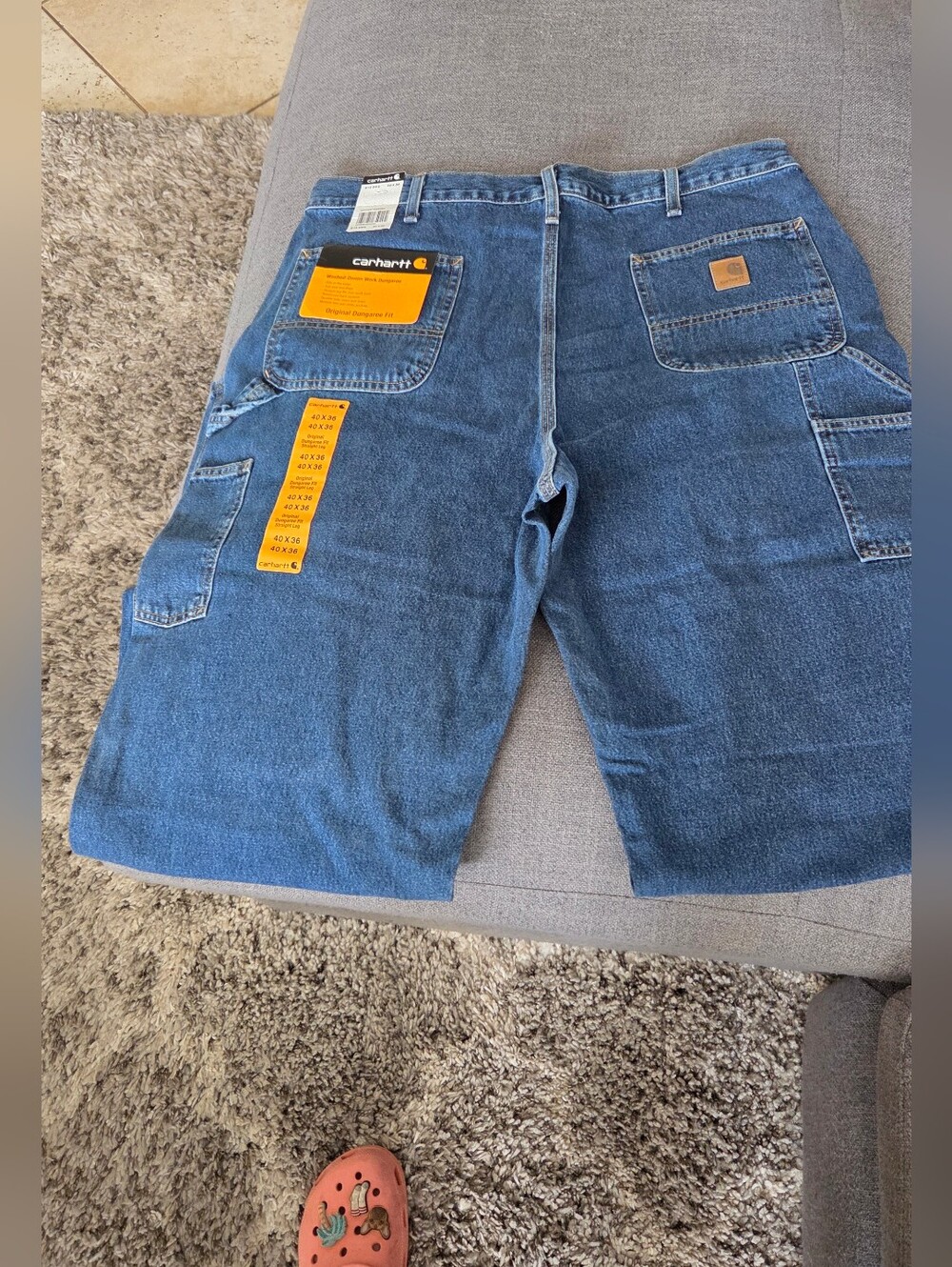 Carhartt Men's Blue Denim Cargo Work Shorts